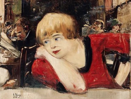 Lesser Ury: Mädchen im Romanischen Café, 1911