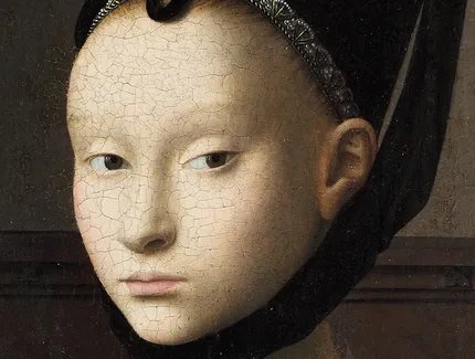 Petrus Christus, Bildnis einer jungen Dame (Detail), um 1470