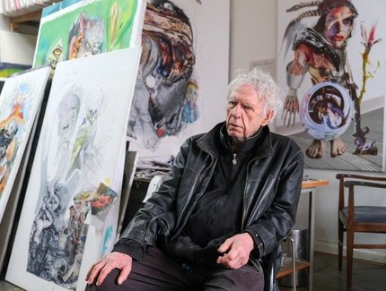 Wolfgang Petrick in seinem Atelier