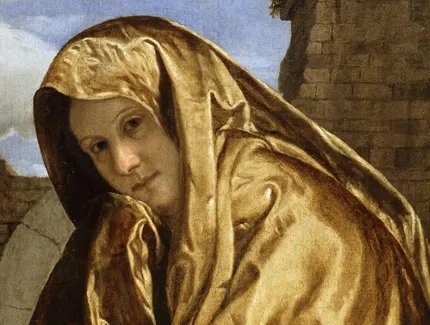 Giovanni Girolamo Savoldo, Die Venezianerin (Detail), um 1535
