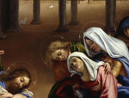 Lorenzo Lotto, Christi Abschied von seiner Mutter (Detail), 1521