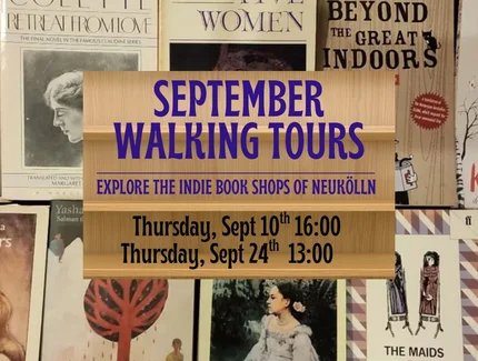 Free walking tour of Neukölln's independent bookshops, key visual
