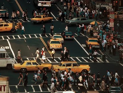 Verkehr am Times Square, New York, USA, 1983