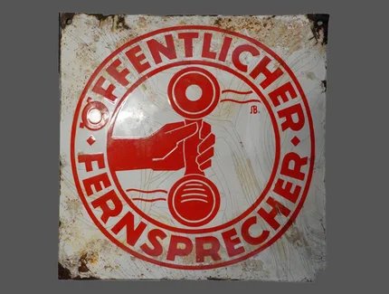Emaille-Schild Öffentlicher Fernsprecher