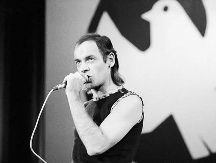 Udo Lindenberg bei seinem Auftritt am 25. Oktober 1983 im Palast der Republik in Ost-Berlin