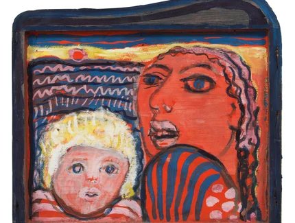Annemirl Bauer, o. T., o. J., Öl auf Holz (Schublade), 38,5 × 40,5 cm