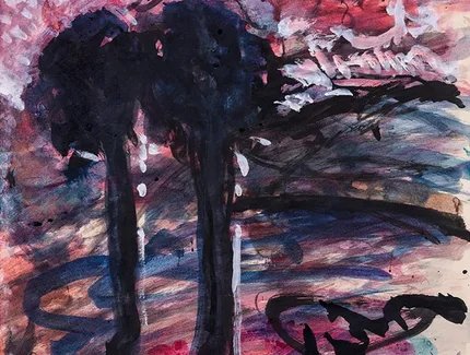 Zwei Bäume, Tuschezeichnung von Fritz Ascher, um 1957