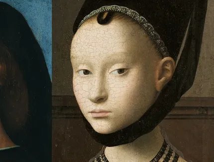Petrus Christus, Bildnis einer jungen Dame, um 1470 / Antonello da Messina, Bildnis eines jungen Mannes, 1476/79