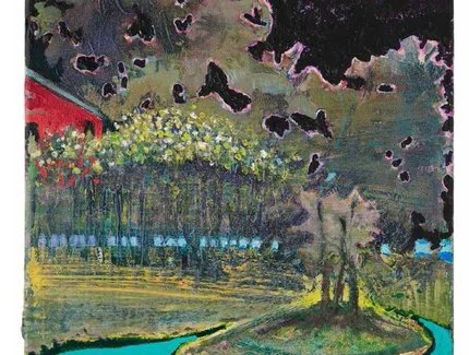 Tino Geiss, Nachtgarten, 2024, 40 x 30 cm, Acryl auf Leinwand