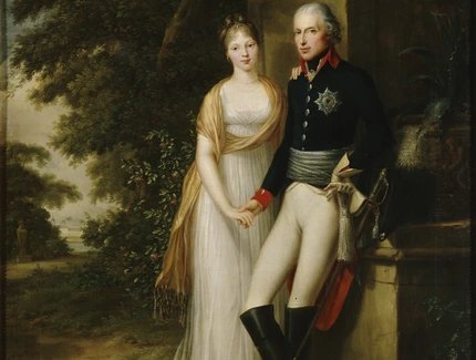 Friedrich Georg Weitsch: Friedrich Wilhelm III. und Königin Luise im Charlottenburger Schlossgarten, 1799