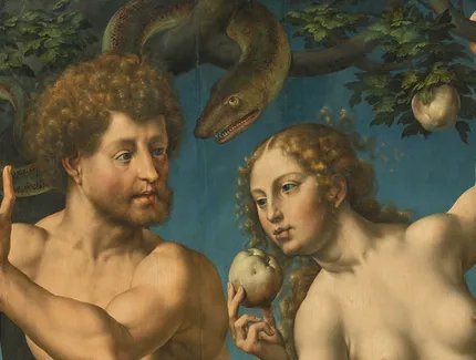 Jan Gossart. Der Sündenfall / Adam und Eva (Detail), 1520/35