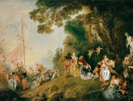 Antoine Watteau: Die Einschiffung nach Cythera (L' Embarquement pour Cythère), 1718/19