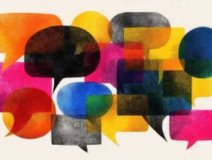 GRAFIK BUNTE SPRECHBLASEN