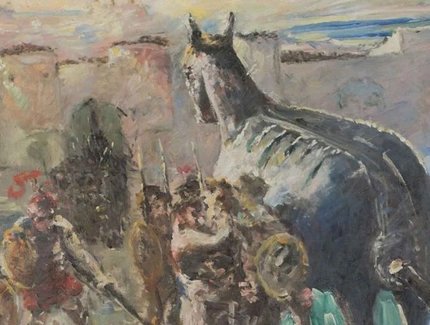 Lovis Corinth, Das Trojanische Pferd, 1924, Detail, Öl auf Leinwand © Staatliche Museen zu Berlin, Nationalgalerie / André van Linn