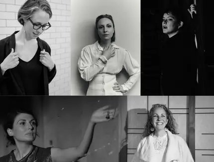 Porträt-Collage: Juliet Fraser, Christelle Monney, Sarah Saviet, Soosan Lolavar, Eliza McCarthy