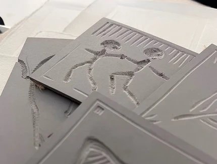 VISUAL Linolschnitt & Prägedruck auf Papier