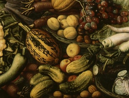 Pieter Aertsen, Marktfrau am Gemüsestand (Detail), 1567