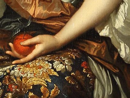 Caspar Netscher, Bildnis einer Dame, Detail, 1679