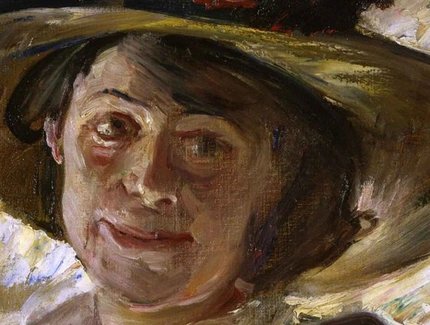 Lovis Corinth, Frau mit Rosenhut, 1912, Detail, Öl auf Leinwand © Staatliche Museen zu Berlin, Nationalgalerie / Reinhard Saczewski
