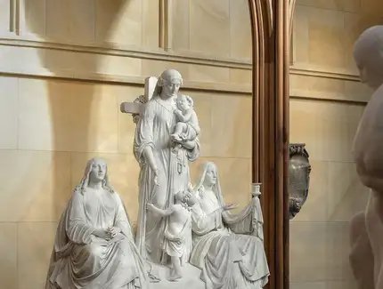August Kiss (vollendet von Gustav Blaeser), Glaube, Liebe, Hoffnung, um 1865 (Ausführung 1867–1869), Marmor