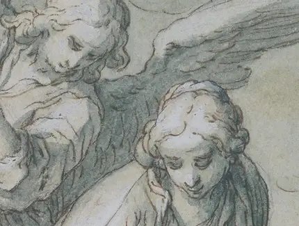Abraham Bloemaert, Die hl. Candida und Gelasia, Detail, 1611, Federzeichnung