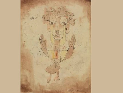 Paul Klee, Angelus Novus, 1920, Öltransfer und Aquarell auf Papier, 318 x 242 mm, Geschenk von Fania und Gershom Scholem, Jerusalem; John Herring, Marlene und Paul Herring, Jo Carole und Ronald Lauder, New York