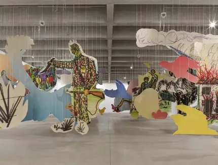 Petrit Halilaj, Very volcanic over this green feather, 2021, Installationsansicht, Tate St Ives