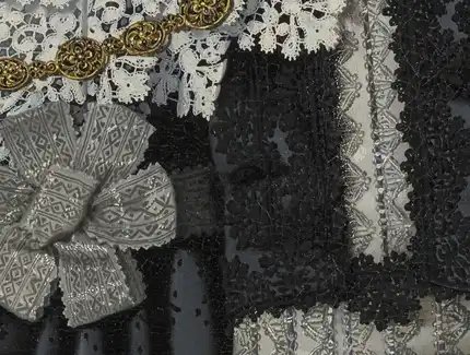 Nicolaes Eliasz Pickenoy, Bildnis der Catharina Hooft (1618–1691), Ehefrau des Cornelis de Graeff (Detail), 1636