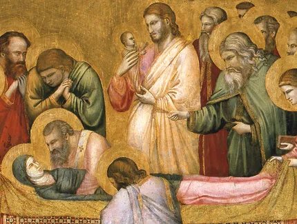 Giotto, Der Tod Mariae (Detail). Um 1310