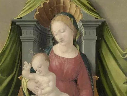 Francesco Granacci, Thronende Madonna mit Kind und Johannesknaben, Detail, 1519