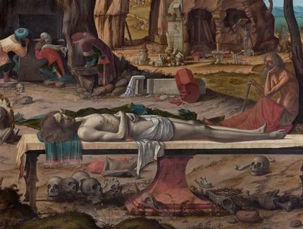 Vittore Carpaccio, Die Grabbereitung Christi (Detail), ca. 1515–1520