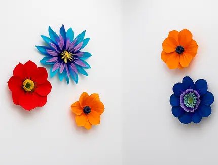 Papierblüten - Buntes Design im Großformat