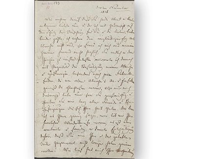 Brief Henriette Maria Mendelssohns aus Paris an die Schwägerin Lea Mendelssohn Bartholdy und den Neffen Felix vom 10.11.1816