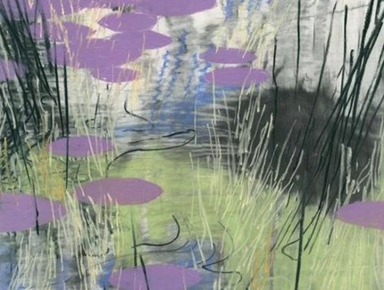 Julia Pietschmann, aus der Serie Ufer (XVI), 20 Zeichnungen (fortlaufend), 2022–25, Kohle und Pastellkreide auf Büttenpapier
