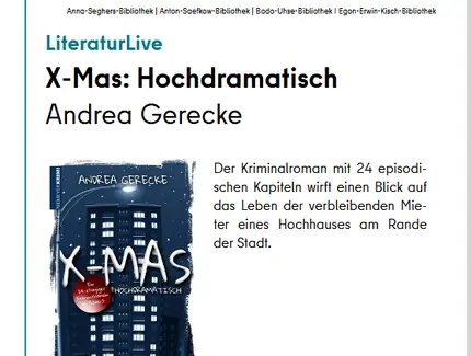 Veranstaltungen in Berlin: LiteraturLive mit "X-Mas: Hochdramatisch"