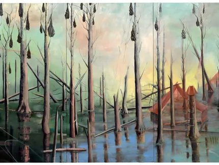 Friederike Jokisch, Somnambul, 238 x 388 cm, Oil on Canvas 2020