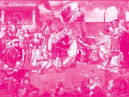 Motiv: Preußische Huldigung von Jan Matejko, 1882, Grafik: Andreas Dimmler