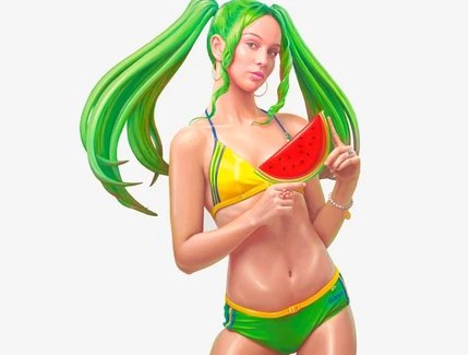 SALUSTIANO, Love is Pop, (Zahara Watermelon), 2025, 168 x 160 cm, Öl auf Leinwand