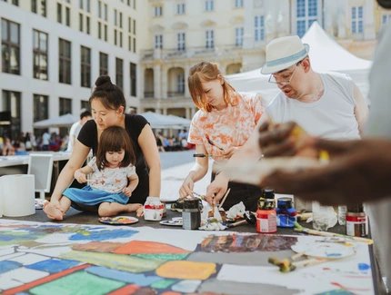 Workshops im Schlüterhof mit Besucher:innen