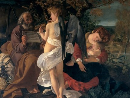 Caravaggio, Ruhe auf der Flucht, 1594-1596