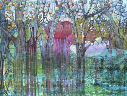 Skadi Engeln, Unter wasser 190x140cm, Malerei, Tempera, Kohle, Kreiden, Leinwand, 2022