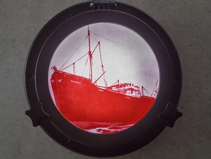 Monira Al Qadiri, SS Murex (series) (2023), Lightbox installation, 25 x 25 x 7cm