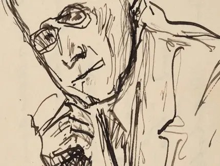 Max Liebermann, Hugo von Tschudi, vor 1908, Feder- und Tuschezeichnung, Staatliche Museen zu Berlin, Kupferstichkabinett