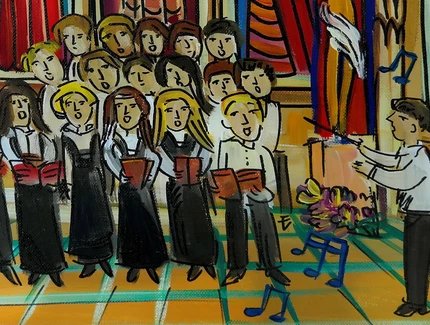 Chormusiker:innen, gemalt