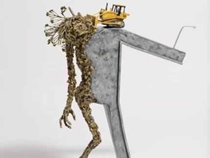 Jude Griebel, Hardened, 2016, Holz, Ton, Pappmaché, Ölfarbe, 58,42 × 44,45 × 27,94 cm