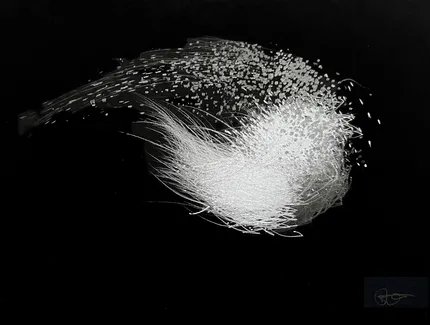 Beate Spitzmüller, No 48, aus der Serie: Black with Line in Motion, 2025, Bleistift, Kreide auf SW-Pigmentdruck, Fine Art Paper