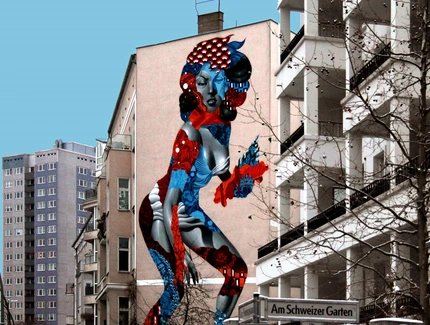 Wandbild Haus am Schweizer Garten, Bötzowviertel