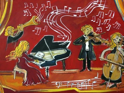 Klassisches Konzert, gemalt