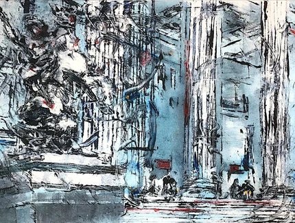 Berlin Us - Museum steps 70x100 cm