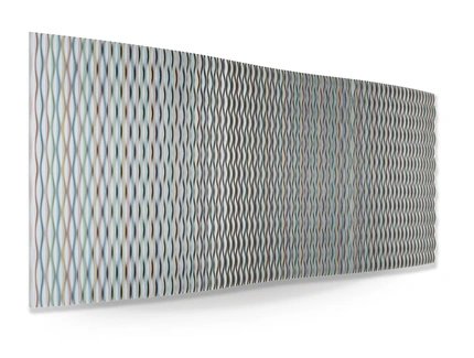 Waves V 2023 Enamel on Aluminiumm 120 x 360cm